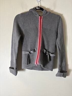 Yellow Box Gray with Red Zip up Cardigan Sz L